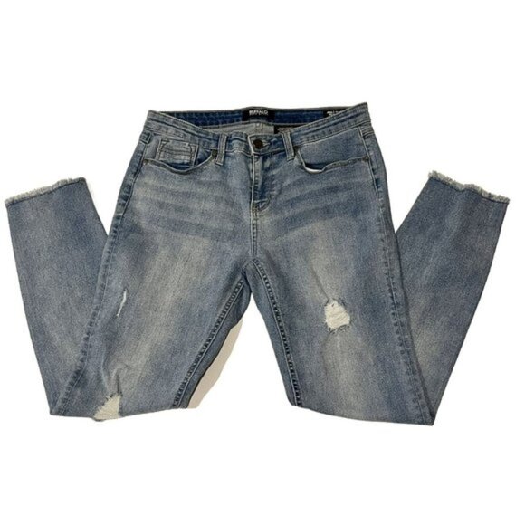 Buffalo Jess Rip & Repair Mid-Rise Skinny Jeans Raw Hem Women's 4 - Picture 1 of 10